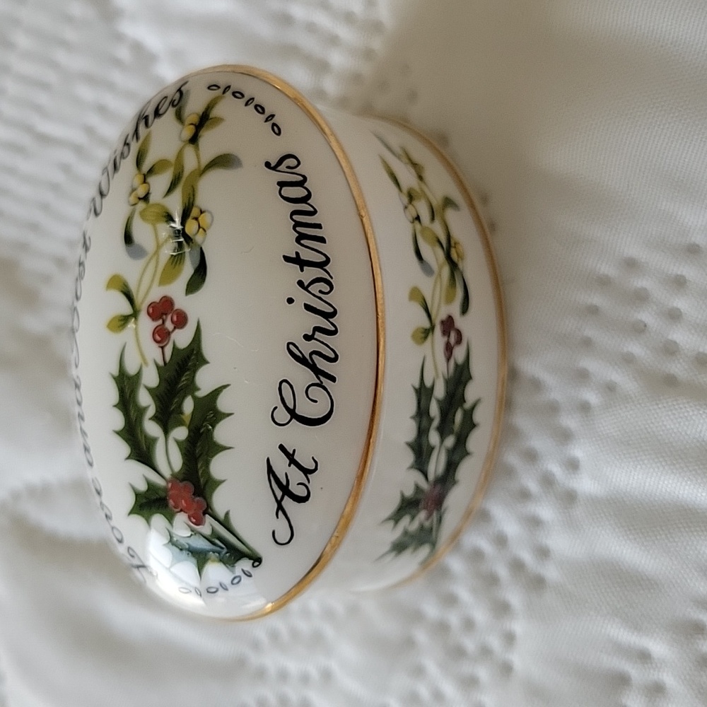 Bone China Holiday Trinket Box